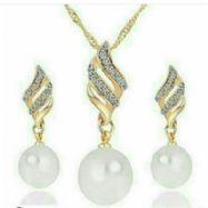 NS078 18k Gold Plated Pearl Set